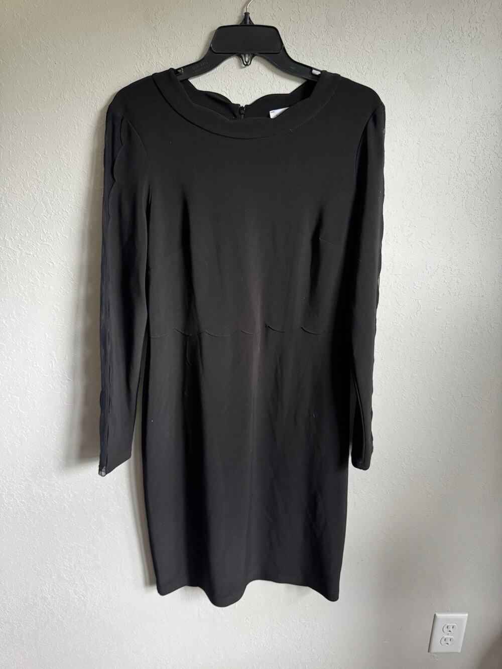 Joseph Ribkoff Black Long Sleeve Knee Length Sheath Dress Womens 10 Formal